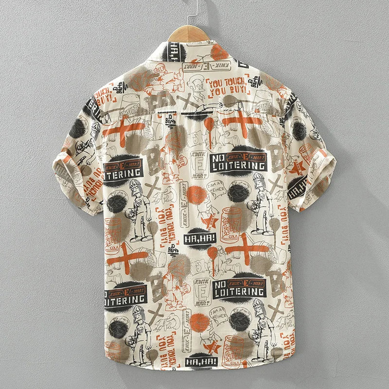 Men's Summer Loose Casual Designer Shirt - Short Sleeve