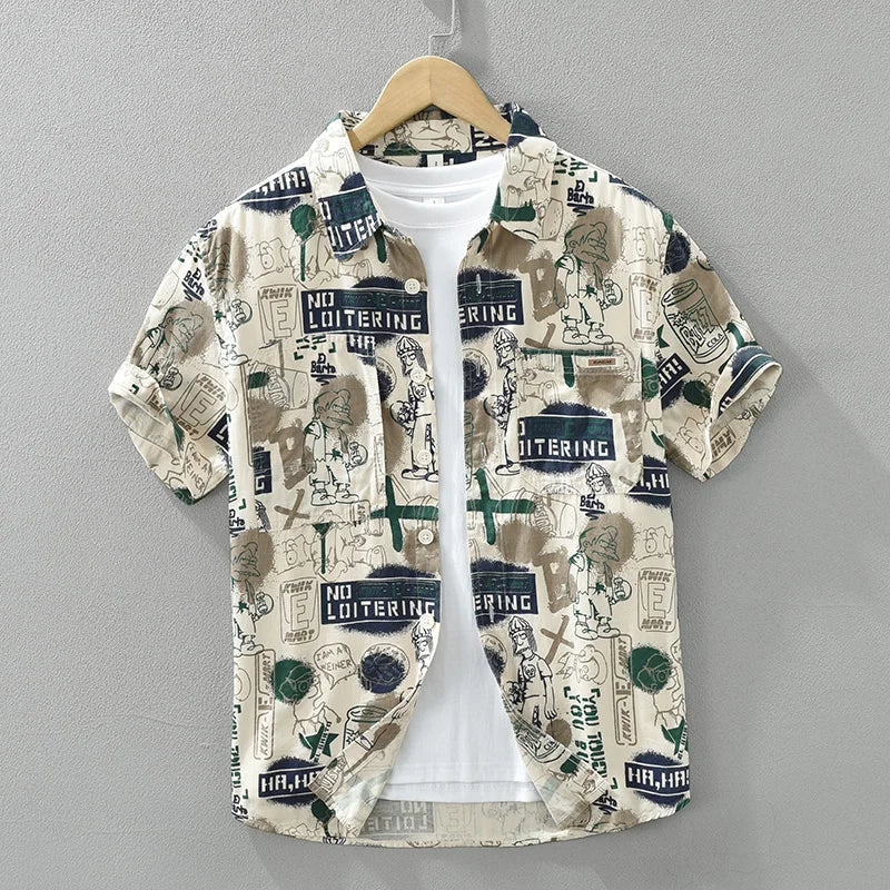Men's Summer Loose Casual Designer Shirt - Short Sleeve
