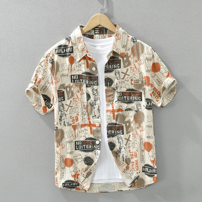 Men's Summer Loose Casual Designer Shirt - Short Sleeve