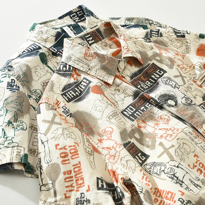 Men's Summer Loose Casual Designer Shirt - Short Sleeve