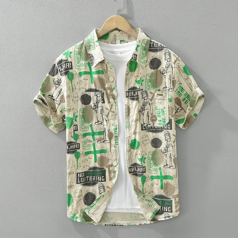 Men's Summer Loose Casual Designer Shirt - Short Sleeve