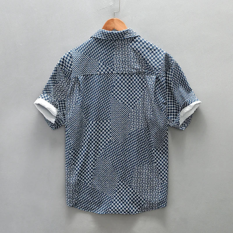 Men's Plaid Short Sleeve Shirt - Plus Size 4XL Casual Summer Shirt