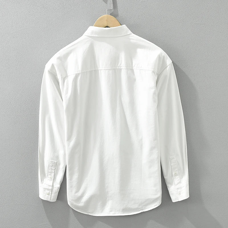 Men's Striped Patchwork Long Sleeve Shirt - Loose Casual Shirt